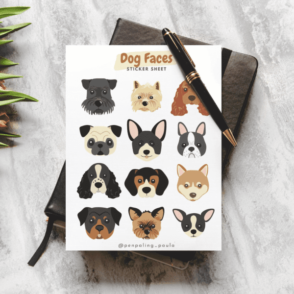 Stickervel dog faces